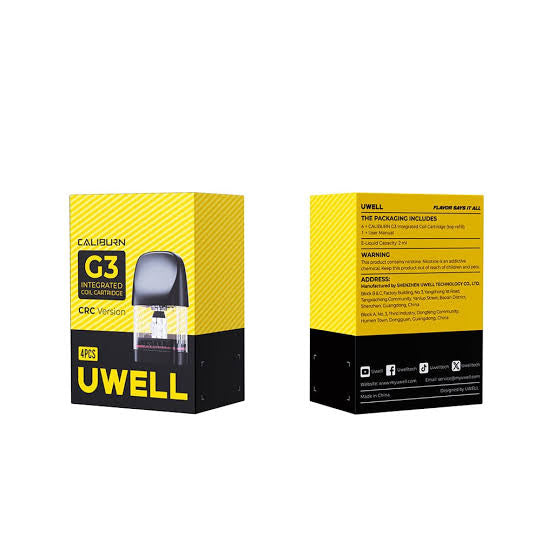 UWELL CALIBURN G3/GK3/G4 REPLACEMENT PODS-Pack of 4